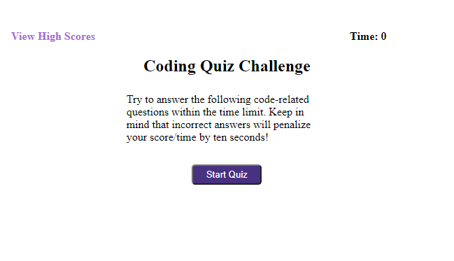 A timed coding quiz